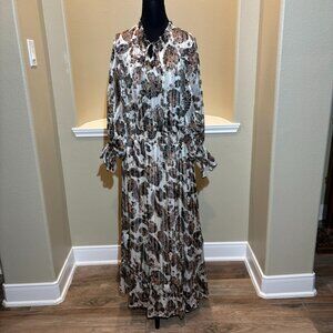 🩶 Vince Camuto Poet Sleeves Cottagecore Maxi Dress Size 1X
